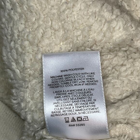 Express One Eleven Womens Beige 1/4 Zip Sherpa Fleece Pullover Size Small - Picture 4 of 7